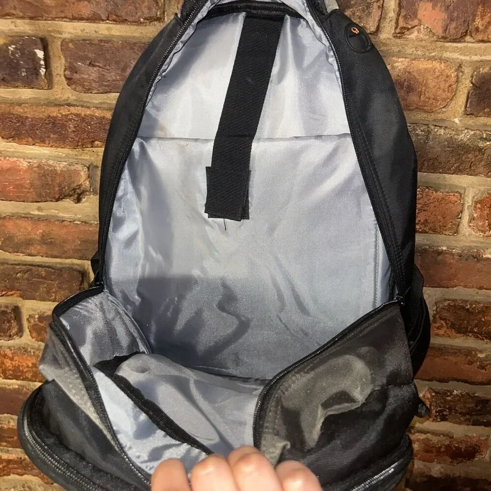 NRA Logo Backpack Tan And Black With 4 Compartments And Water Bottle Holder